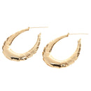 1 Pair Chunky Large Bamboo Earring Hoop Hip Hop Gold Round Circle Earring