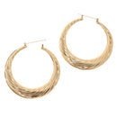 Women Gold Tone Lady's 70mm Hoop Earrings Big Circle Earrings Jewelry Gift