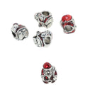 5pcs Charm Bracelet Beads Vintage Silver Xmas Santa Charm For Bracelet