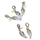 5pcs Wing Charms Gold Plated Heart Silver Beads fit for European Bracelet