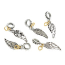 5pcs Wing Charms Gold Plated Heart Silver Beads fit for European Bracelet