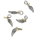 5pcs Wing Charms Gold Plated Heart Silver Beads fit for European Bracelet