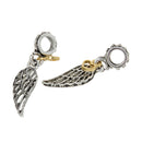 5pcs Wing Charms Gold Plated Heart Silver Beads fit for European Bracelet