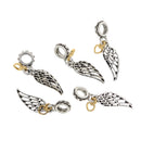 5pcs Wing Charms Gold Plated Heart Silver Beads fit for European Bracelet