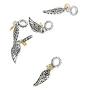 5pcs Wing Charms Gold Plated Heart Silver Beads fit for European Bracelet