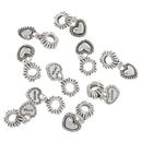 5pcs Sister Heart Love Charm Pendant For Silver Chain Charm Bracelet Necklace
