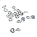 5pcs Sister Heart Love Charm Pendant For Silver Chain Charm Bracelet Necklace