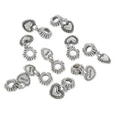 5pcs Sister Heart Love Charm Pendant For Silver Chain Charm Bracelet Necklace