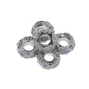 Crystal Rhinestone Charm Beads for Bracelet Necklace Jewelry Making Pack of 5