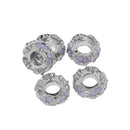 Crystal Rhinestone Charm Beads for Bracelet Necklace Jewelry Making Pack of 5