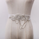 Elegant Wedding Bridal Bridesmaid Sash Belt Dress Decoration Crystal Pearl Waistband Long Satin