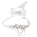 Elegant Wedding Bridal Bridesmaid Sash Belt Dress Decoration Crystal Pearl Waistband Long Satin