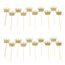Glitter Paper Crown Shape Cake Topper Pick Wedding Party Favor Decoration Pack of 20