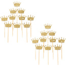 Glitter Paper Crown Shape Cake Topper Pick Wedding Party Favor Decoration Pack of 20