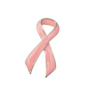 Pink Enamel Breast Cancer Awareness Charity Ribbon Brooch Pin w/ Silver Edge