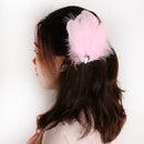 Pink Feather Headdress Fascinator Hair Clip Wedding Bridal Hair Accessory