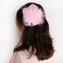 Pink Feather Headdress Fascinator Hair Clip Wedding Bridal Hair Accessory