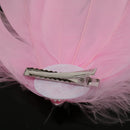 Pink Feather Headdress Fascinator Hair Clip Wedding Bridal Hair Accessory