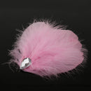 Pink Feather Headdress Fascinator Hair Clip Wedding Bridal Hair Accessory