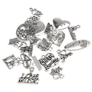 Carved English Letters Pendants DIY Charms Jewelry Special Gift Pack of 20