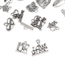 Carved English Letters Pendants DIY Charms Jewelry Special Gift Pack of 20