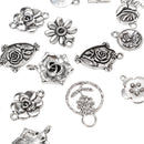 Pack of 20 Vintage Jewelry Charms Flower Pendants for DIY Jewelry Craft Xmas Gift