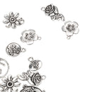 Pack of 20 Vintage Jewelry Charms Flower Pendants for DIY Jewelry Craft Xmas Gift
