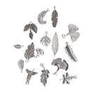 Pack of 15 Vintage Tibetan Charms DIY Jewelry Leaves Feather Accessories Pendants