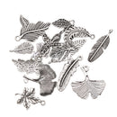 Pack of 15 Vintage Tibetan Charms DIY Jewelry Leaves Feather Accessories Pendants