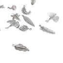 Pack of 15 Vintage Tibetan Charms DIY Jewelry Leaves Feather Accessories Pendants