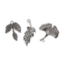 Pack of 15 Vintage Tibetan Charms DIY Jewelry Leaves Feather Accessories Pendants