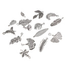 Pack of 15 Vintage Tibetan Charms DIY Jewelry Leaves Feather Accessories Pendants