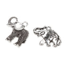Pack of 10 Vintage Antique Silver Elephant Pendants DIY Making Craft Unique Gift