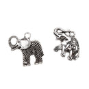 Pack of 10 Vintage Antique Silver Elephant Pendants DIY Making Craft Unique Gift
