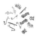 Pack of 14 Vintage Musical Instrument Charms Pendants DIY Jewelry Making Craft