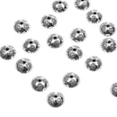 Pack of 20 Antique Silver Flower Loose Beads DIY Necklace Bracelet Jewelry Craft