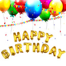 Pretty Happy Birthday Letters Design Foil Balloons Birthday Party Supplies Bright Gold