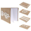 Vintage Wedding Burlap Hessian Lace Flower Pearl Guest Book