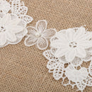 Natural Hessian Burlap Rustic Wedding Guest Book with Lace Flower Pearl Decor