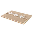 Jute Hessian Burlap Rustic Wedding Guest Book with Lace Flower Pearl Decor