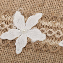 Jute Hessian Burlap Rustic Wedding Guest Book with Lace Flower Pearl Decor