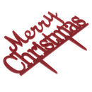 Plastic Red Pick Merry Christmas Cake Topper Xmas Decorations