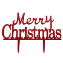 Plastic Red Pick Merry Christmas Cake Topper Xmas Decorations