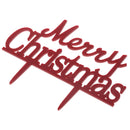 Plastic Red Pick Merry Christmas Cake Topper Xmas Decorations