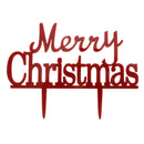 Plastic Red Pick Merry Christmas Cake Topper Xmas Decorations