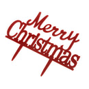 Plastic Red Pick Merry Christmas Cake Topper Xmas Decorations