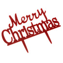 Plastic Red Pick Merry Christmas Cake Topper Xmas Decorations