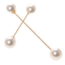 2 Pieces/Set Lady Elegant Delicate Luxury Double Ball Faux Pearl Stick Pin Brooch Shirt Collar Safty Pin Ornaments