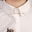 2 Pieces/Set Lady Elegant Delicate Luxury Double Ball Faux Pearl Stick Pin Brooch Shirt Collar Safty Pin Ornaments