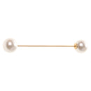 2 Pieces/Set Lady Elegant Delicate Luxury Double Ball Faux Pearl Stick Pin Brooch Shirt Collar Safty Pin Ornaments